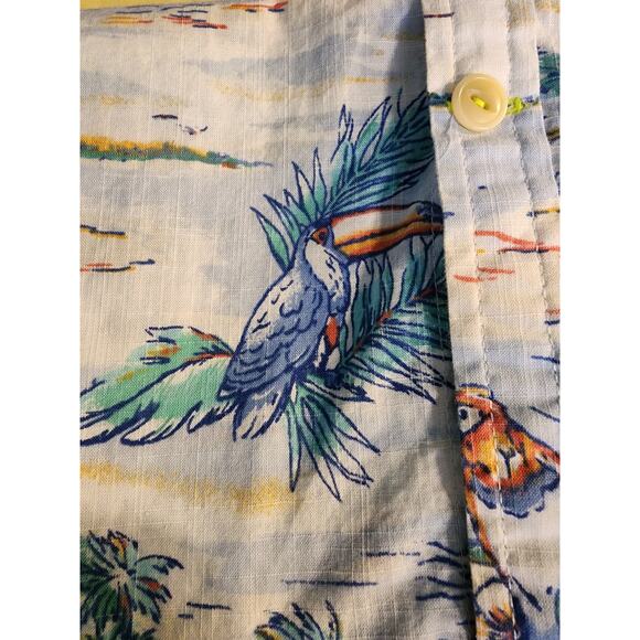 Tommy Hilfiger Shirt Mens Multicolor Parrots Button Down Short Sleeve Size XXL - Picture 4 of 6